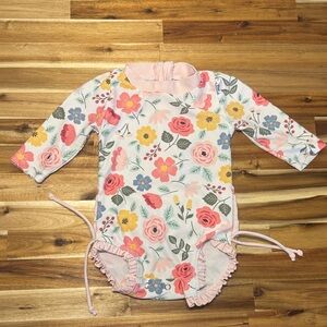 Hudson Baby | Adorable Floral Long-Sleeve Rashguard Swimsuit